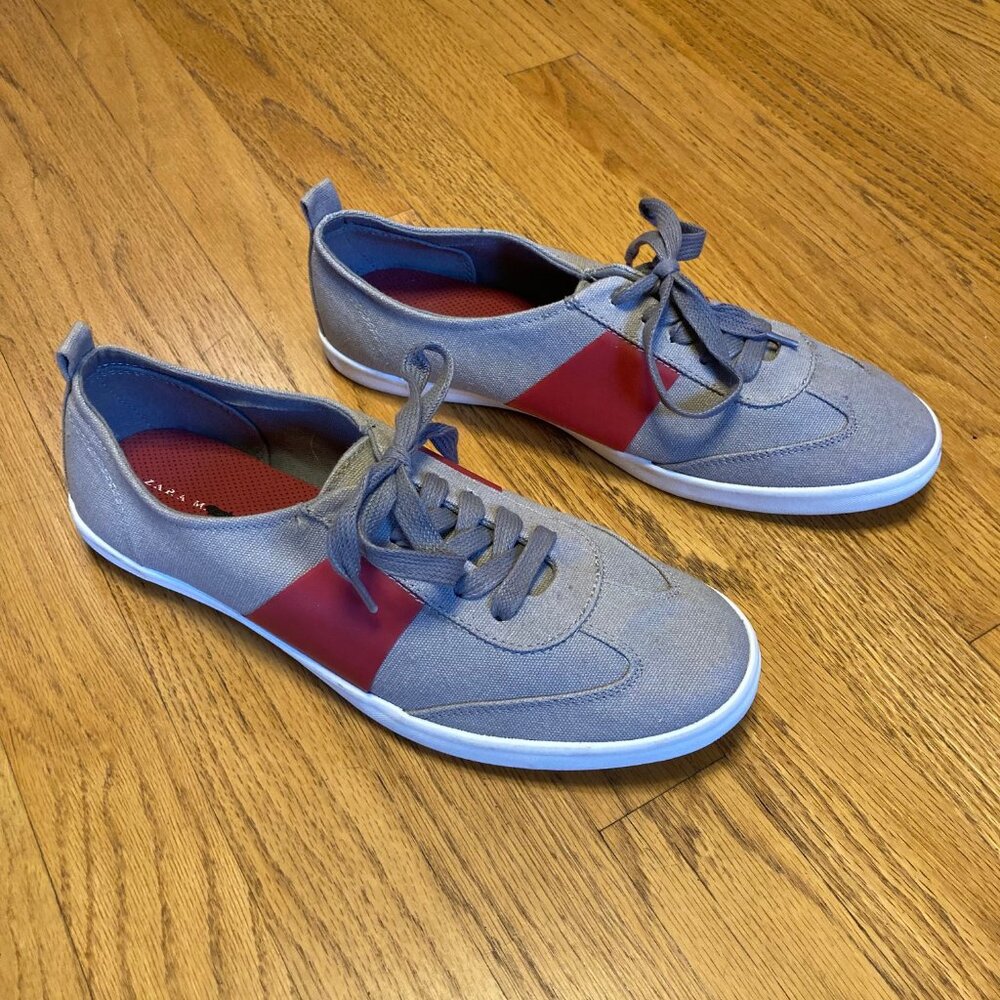 ZARA MAN Grey and Maroon Sneakers Men's size 9